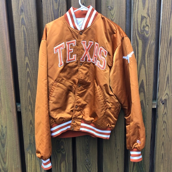 STARTER Jackets & Coats Texas Longhorns Satin Starter Bomber Jacket